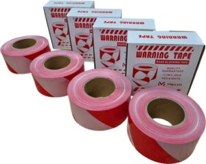 4 stuks - Afzetlint rood wit 500 meter - 28 micron - Afzetlinten - hoogwaardige kwaliteit - Mexxo
