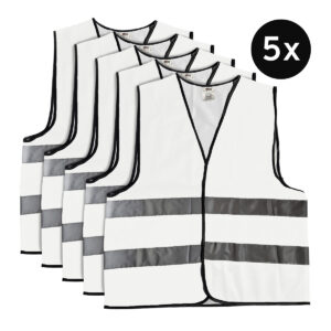 Mexxo witte veiligheidshesjes 100% polyester 5x