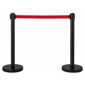 Afzetpalen met trekband zwart/rood 2x