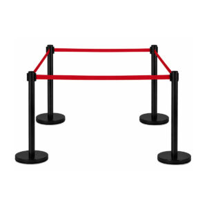 Afzetpalen met trekband zwart/rood 4x