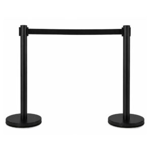 Afzetpalen met trekband zwart/zwart 2x